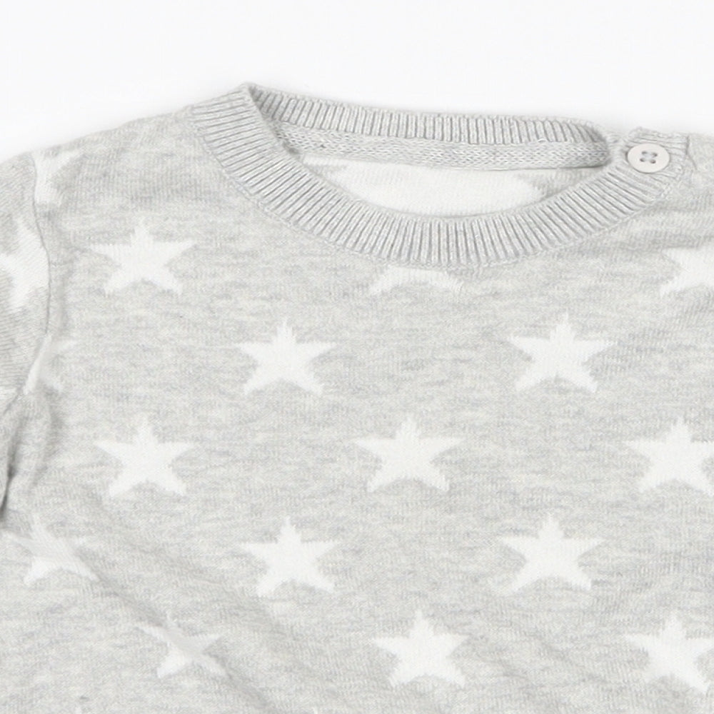 George Baby Grey   Pullover Jumper Size 12-18 Months  - Stars