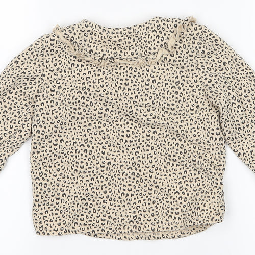 TU Girls Yellow Animal Print  Pullover Jumper Size 12-18 Months