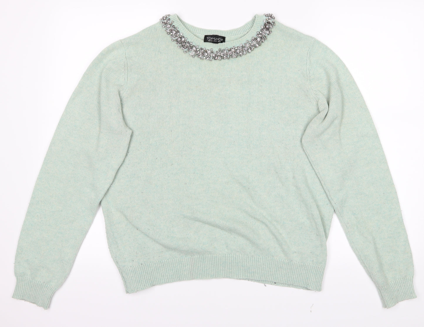 Topshop Mens Green   Pullover Jumper