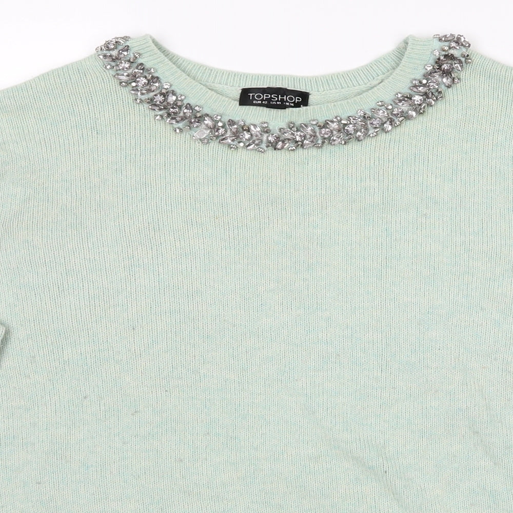 Topshop Mens Green   Pullover Jumper
