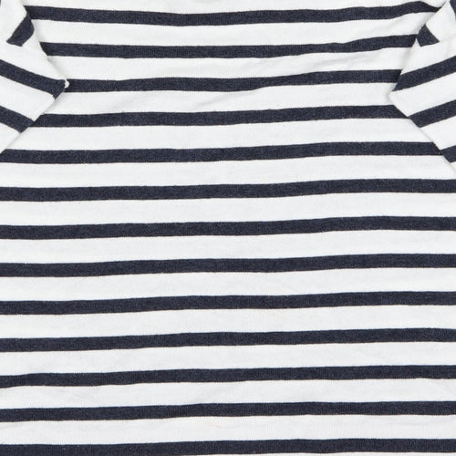 Cape Daisy Womens Black Striped  Basic T-Shirt Size 8