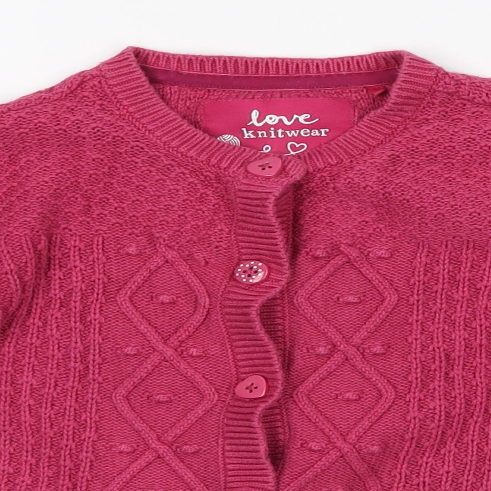 Love knitwear Girls Pink   Cardigan Jumper Size 5-6 Years