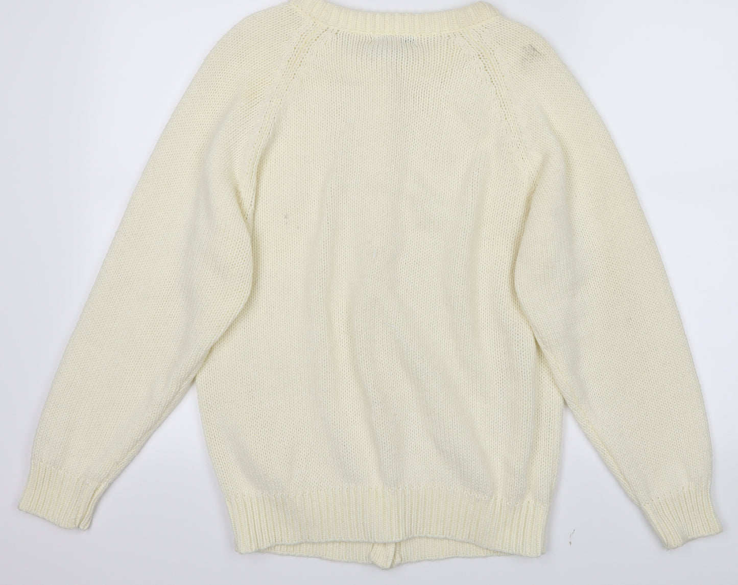 Trendy Womens White   Cardigan Jumper Size M