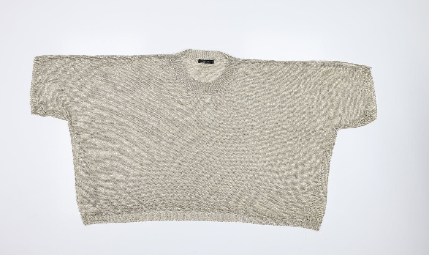 Parfois Womens Gold  Knit Pullover Jumper One Size