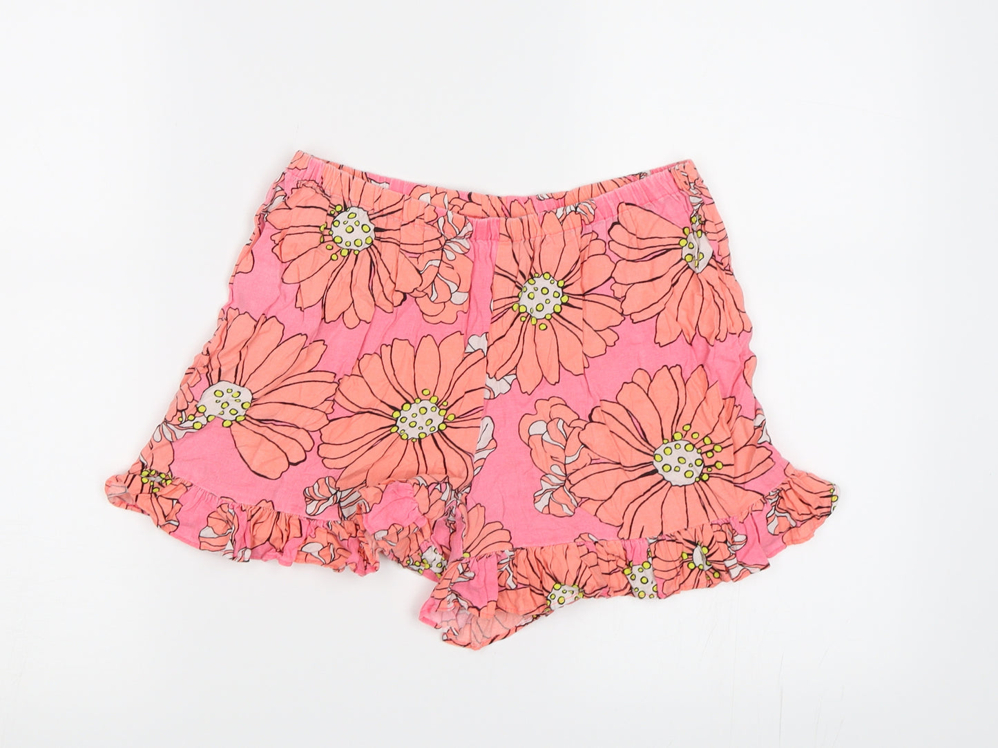NEXT Girls Pink Floral  Paperbag Shorts Size 11 Years
