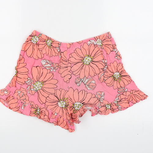 NEXT Girls Pink Floral  Paperbag Shorts Size 11 Years