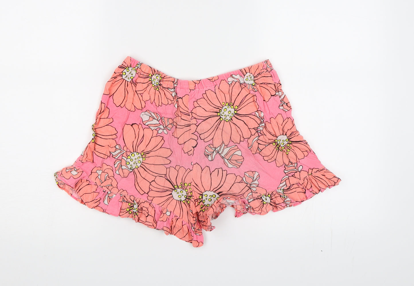 NEXT Girls Pink Floral  Paperbag Shorts Size 11 Years