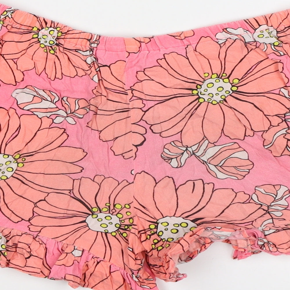 NEXT Girls Pink Floral  Paperbag Shorts Size 11 Years