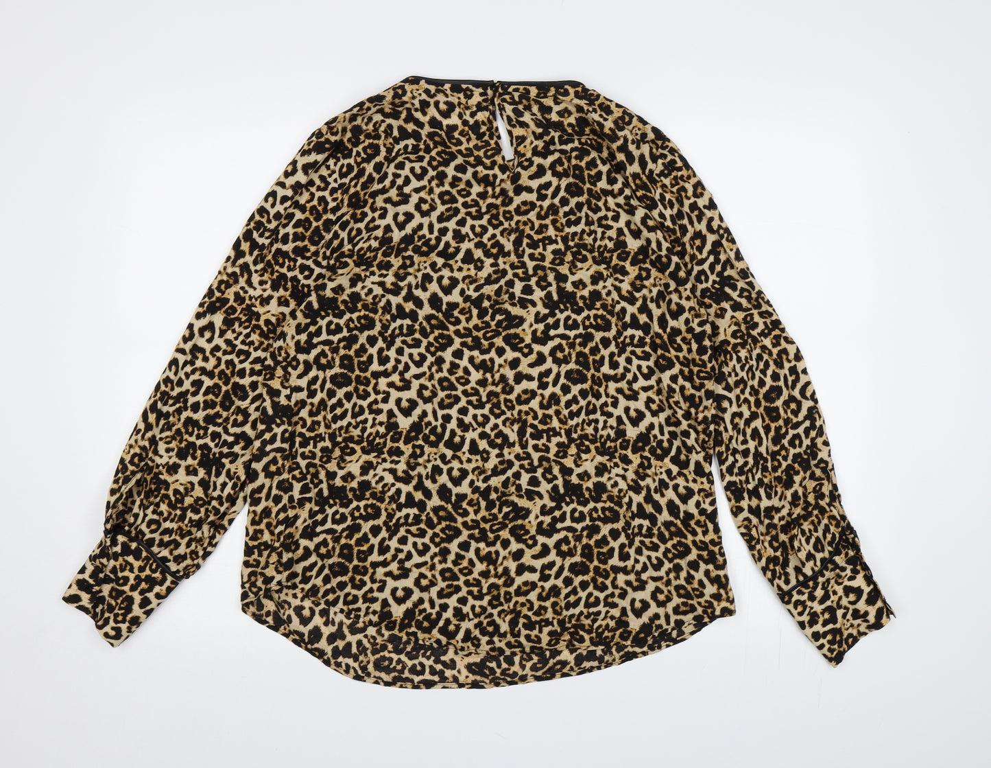 Zara Womens Brown Animal Print  Basic Blouse Size L