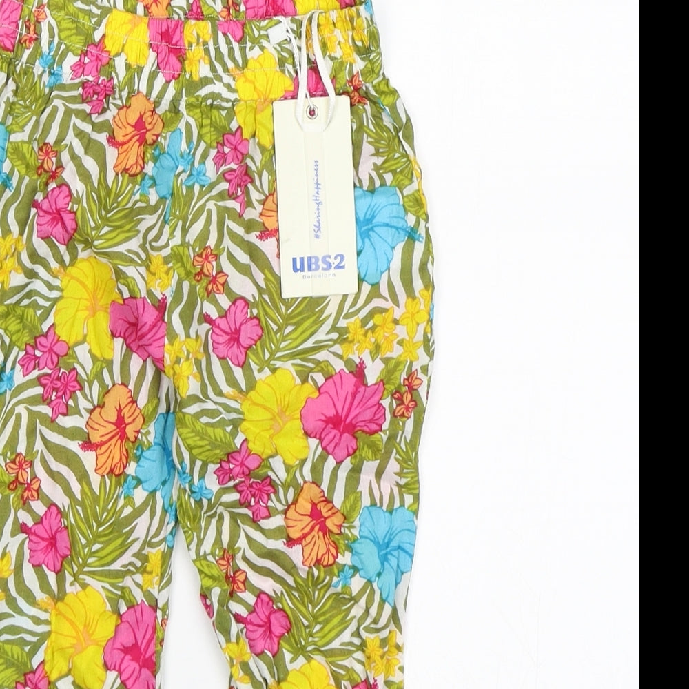 UBS 2 Girls Multicoloured Floral  Harem Trousers Size 3 Years
