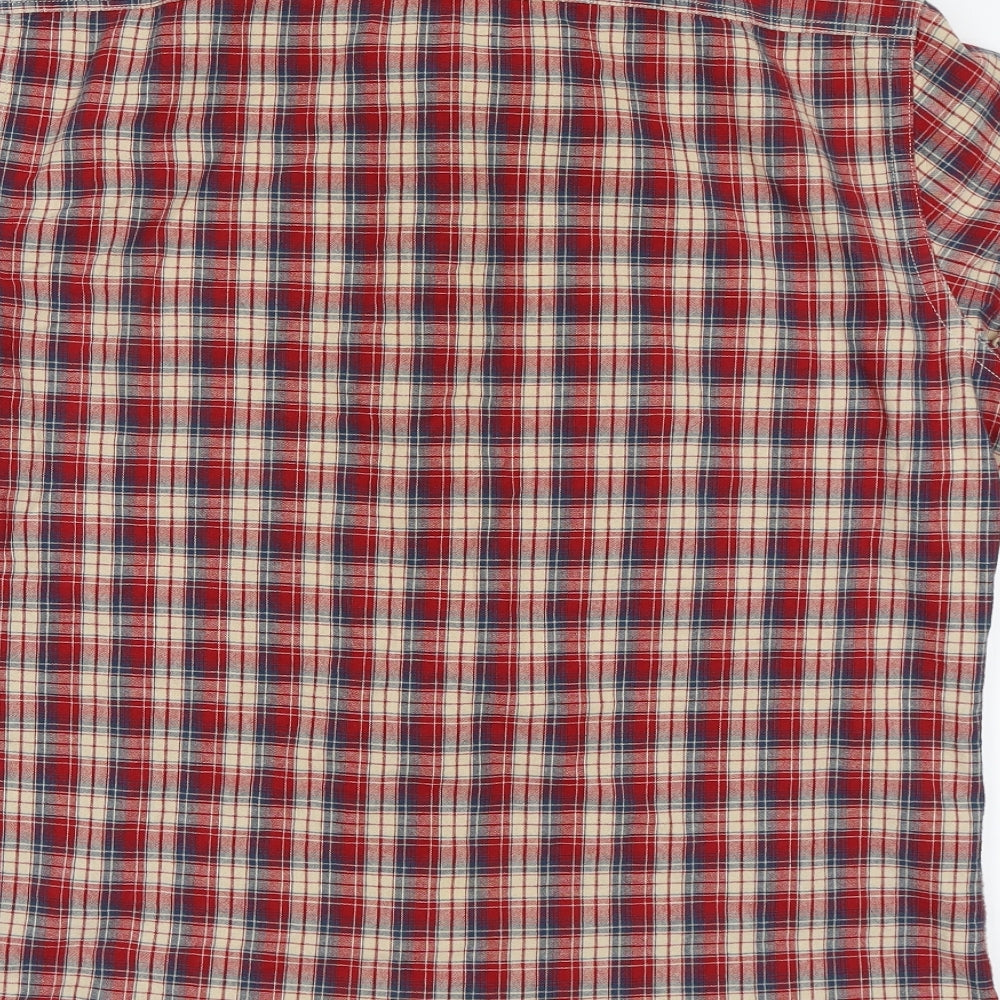 NORTH COAST Mens Red Check   Button-Up Size L