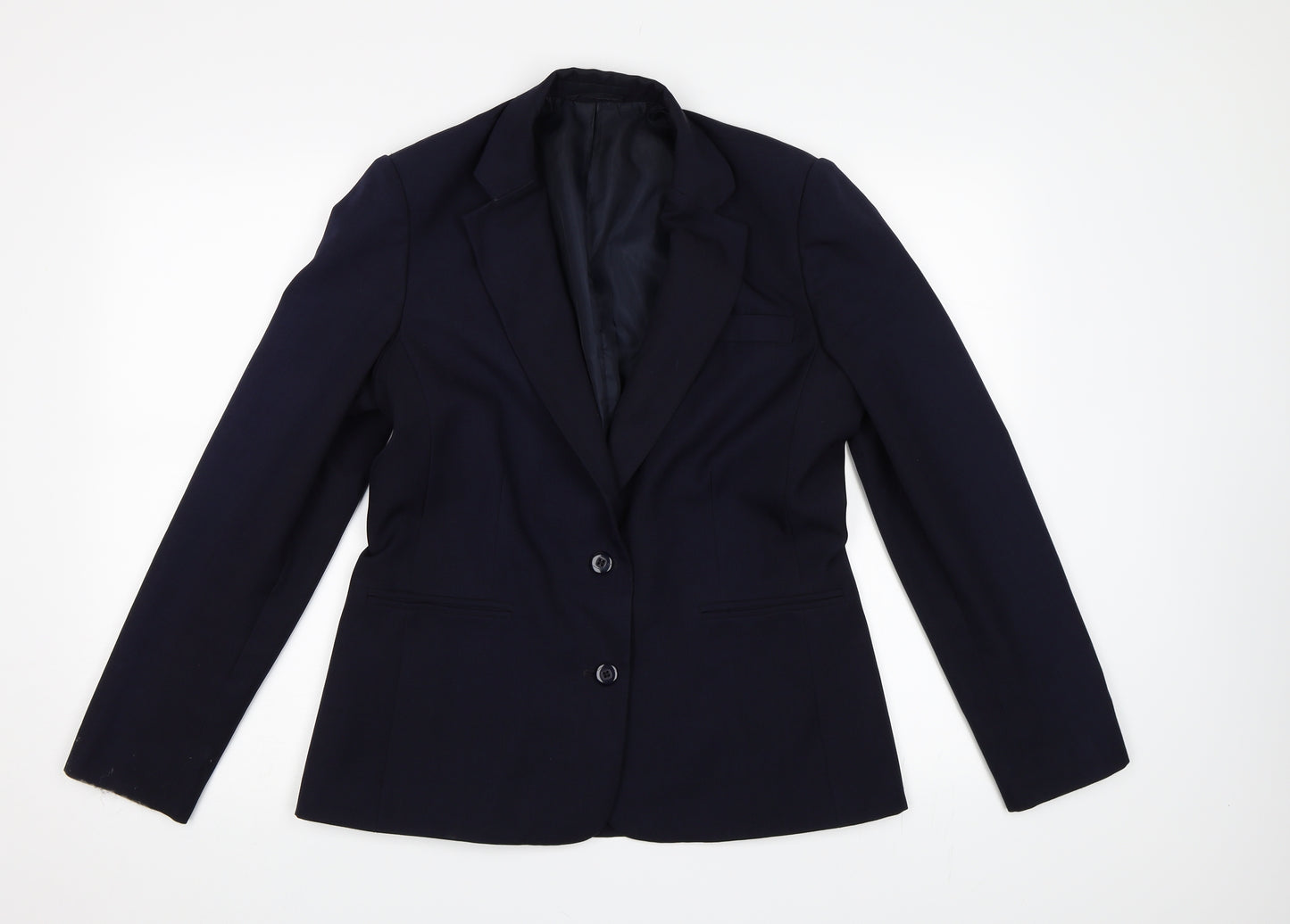 TESCO Womens Blue  Rayon Jacket Suit Jacket Size 12