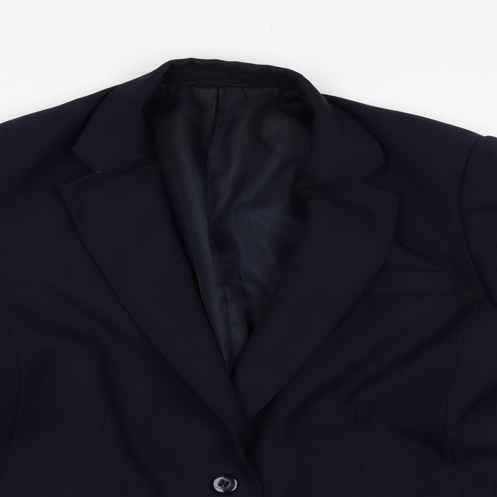 TESCO Womens Blue  Rayon Jacket Suit Jacket Size 12