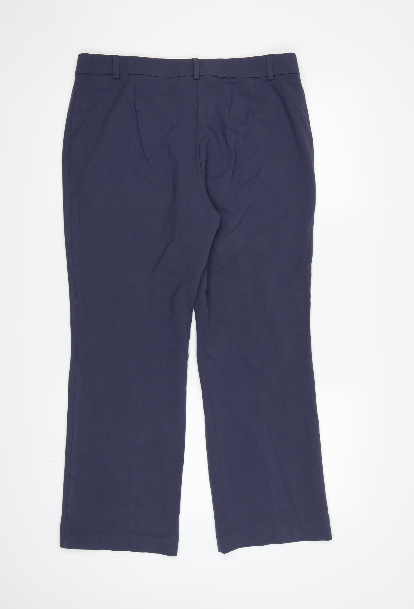 Marks and Spencer Womens Blue  Rayon Dress Pants Trousers Size 14 L26 in