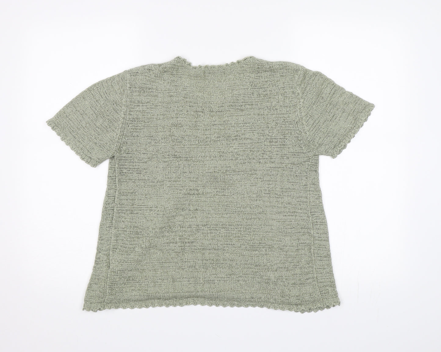 BM casual Womens Green Striped Knit Pullover Jumper Size S