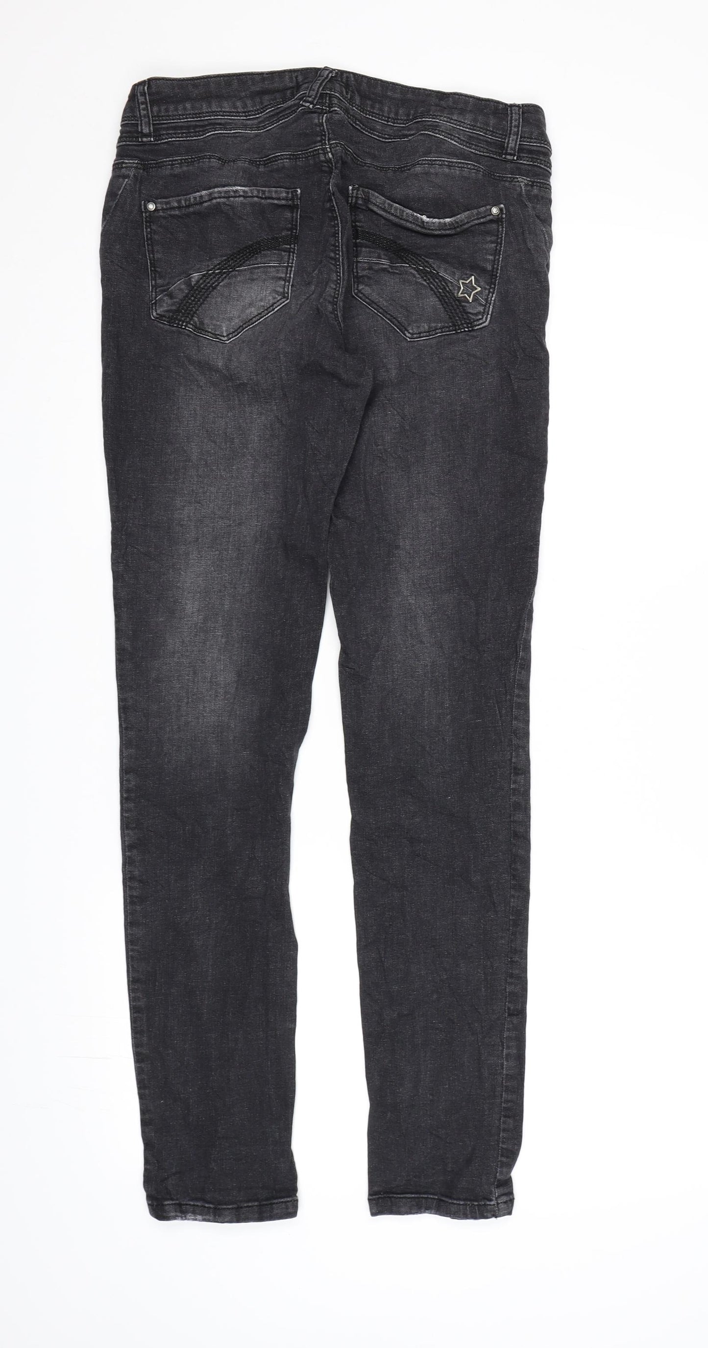 Cartoon Womens Black  Denim Straight Jeans Size 10 L30 in