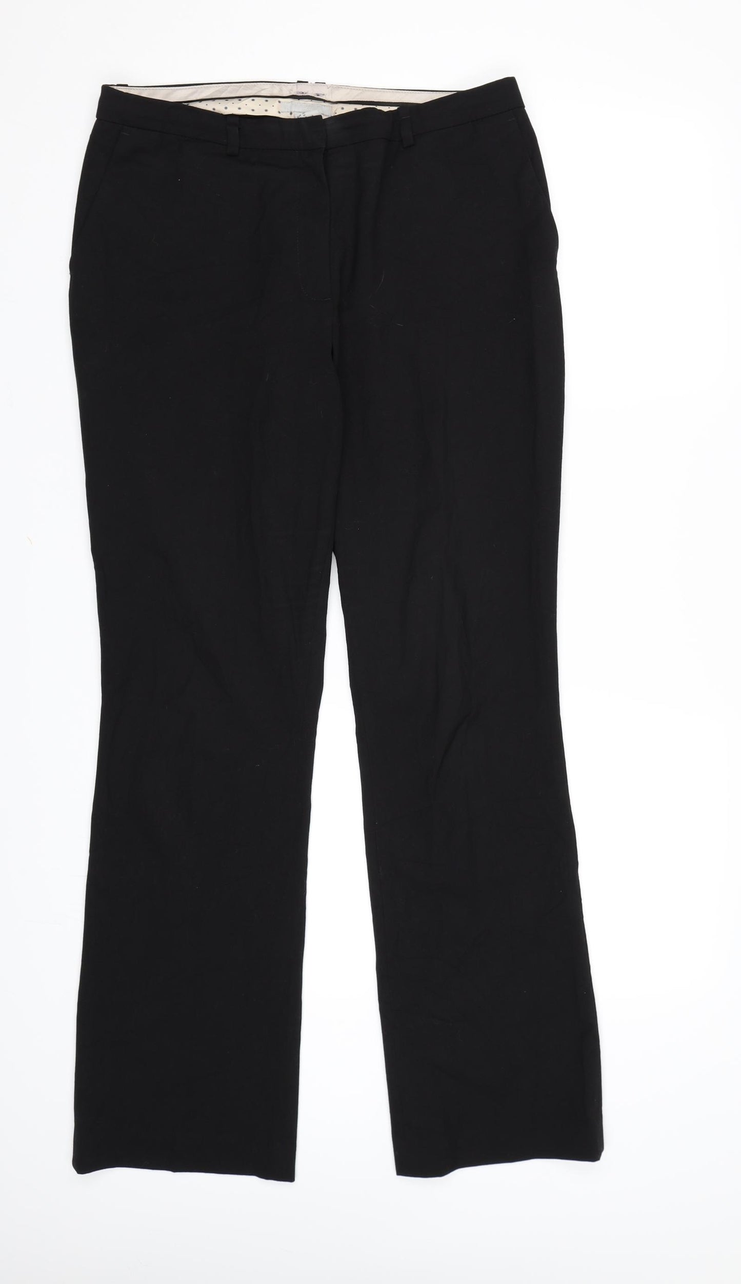 H&M Womens Black  Rayon Dress Pants Trousers Size 12 L30 in