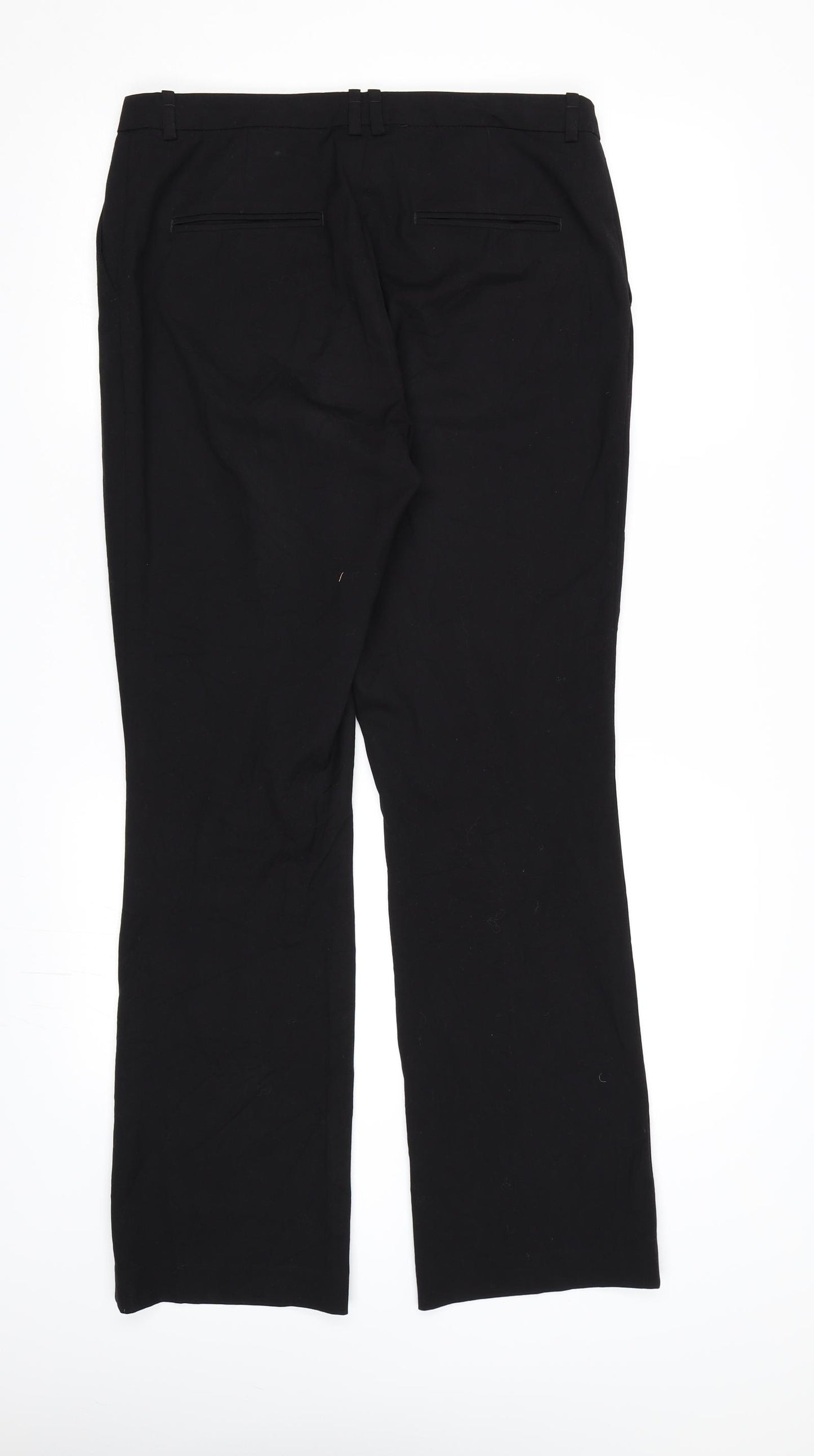 H&M Womens Black  Rayon Dress Pants Trousers Size 12 L30 in