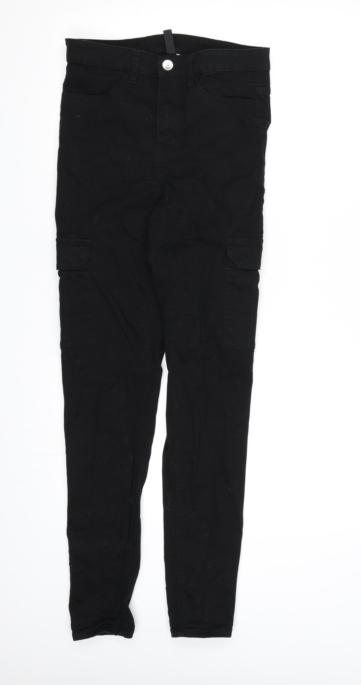 Divided by H&M Womens Black   Cargo Trousers Size 10 L29 in