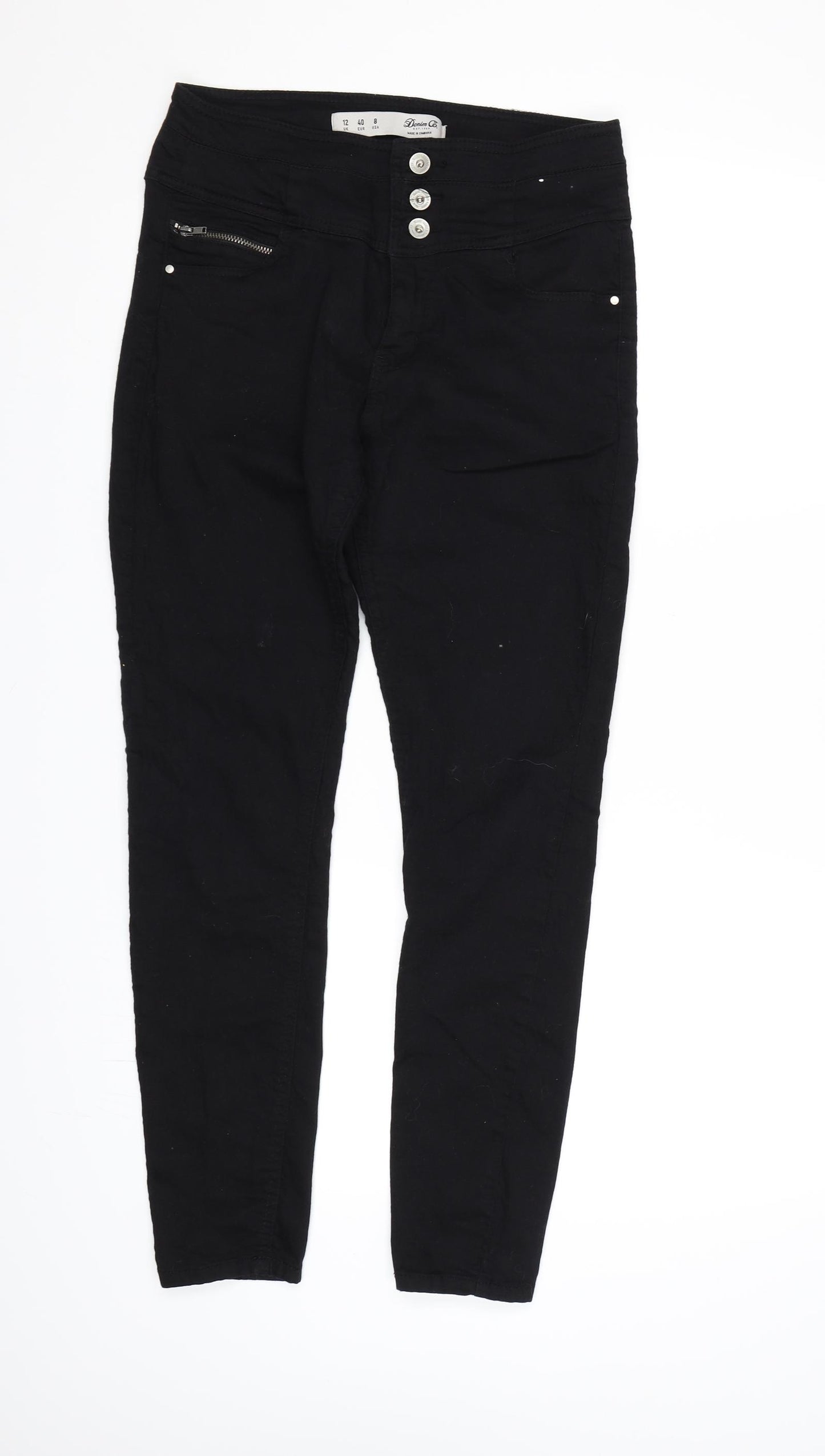 Denim CO. Womens Black  Denim Jegging Jeans Size 12 L28 in