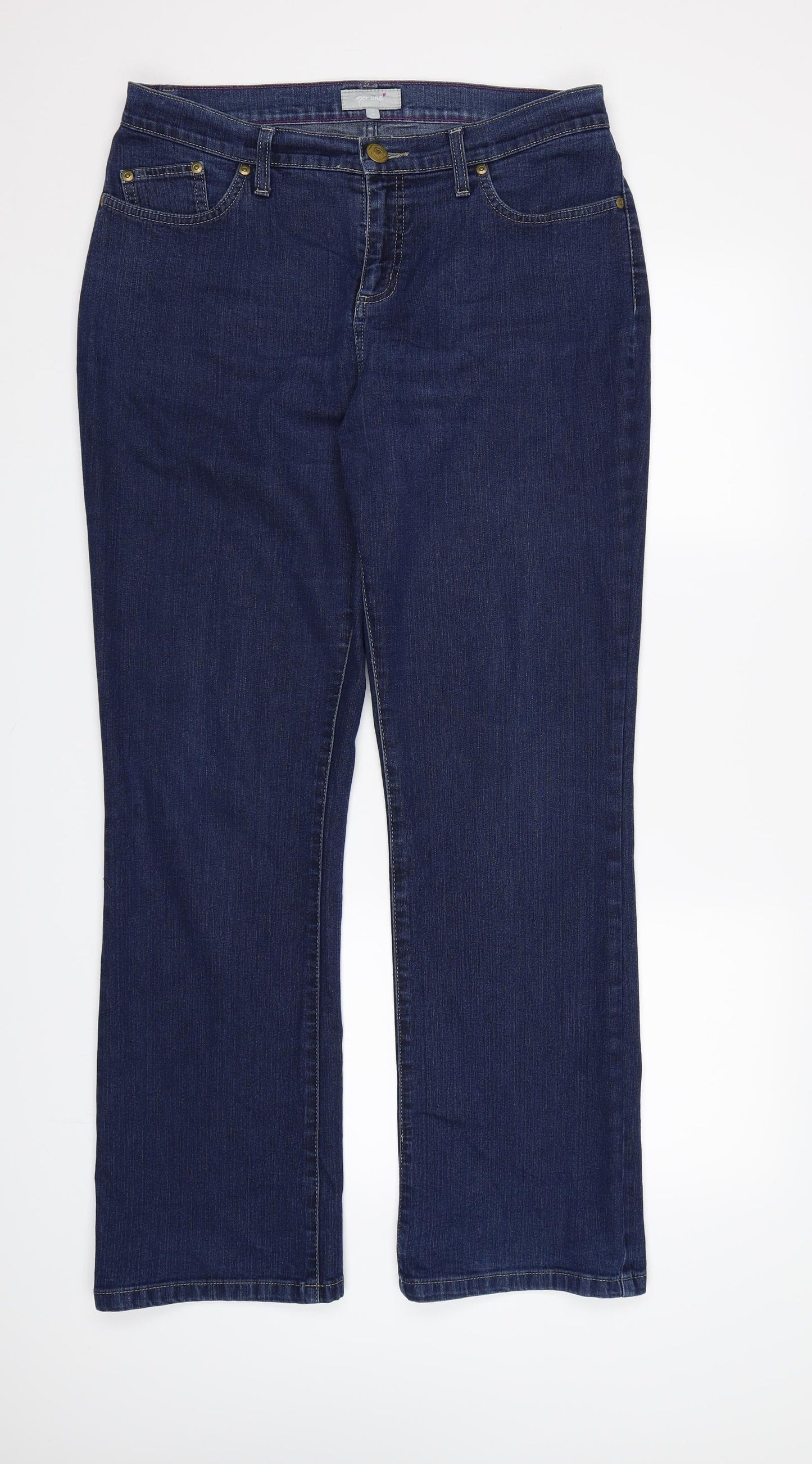 Per Una Womens Blue  Denim Straight Jeans Size 14 L31 in