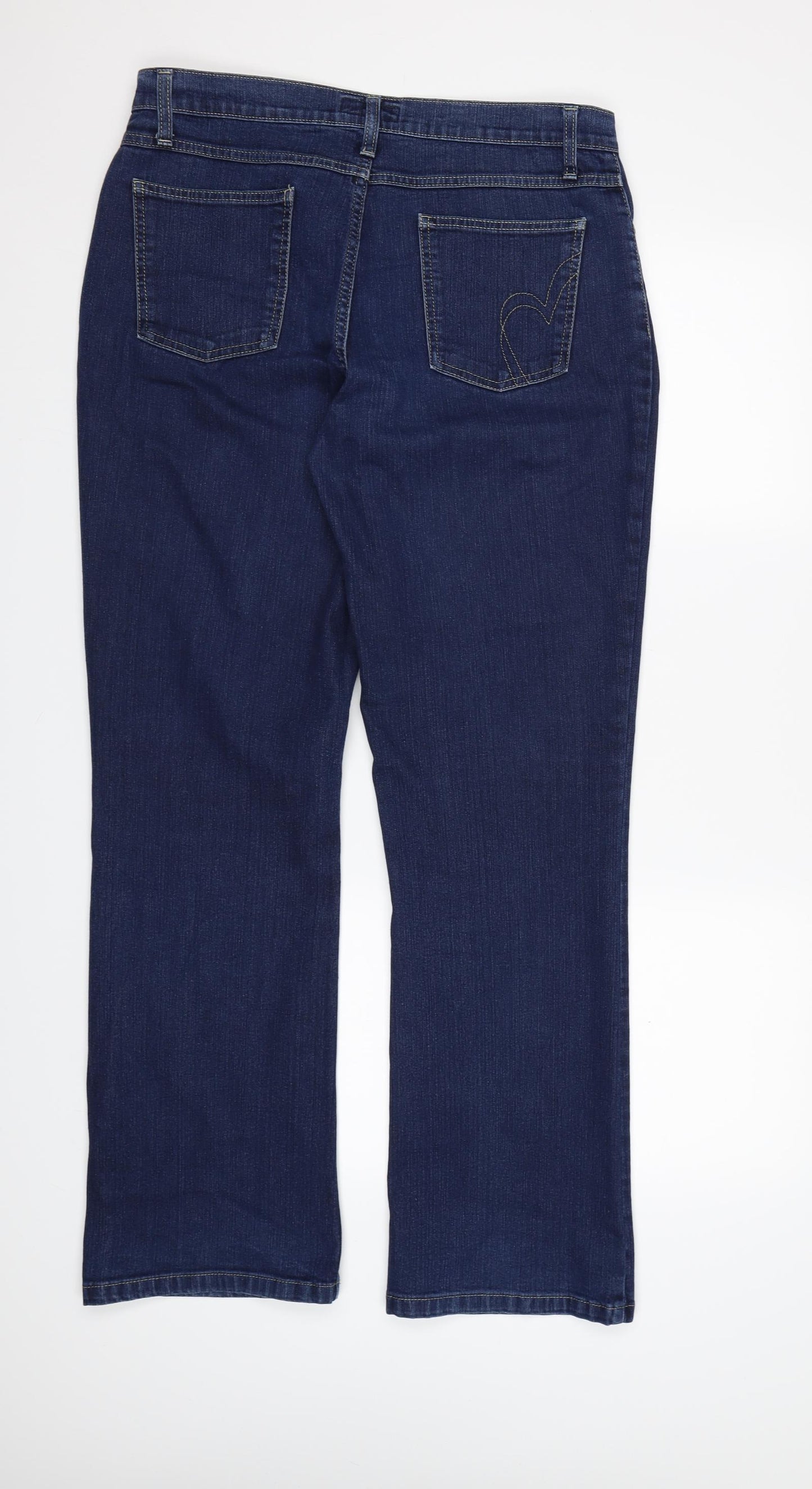 Per Una Womens Blue  Denim Straight Jeans Size 14 L31 in