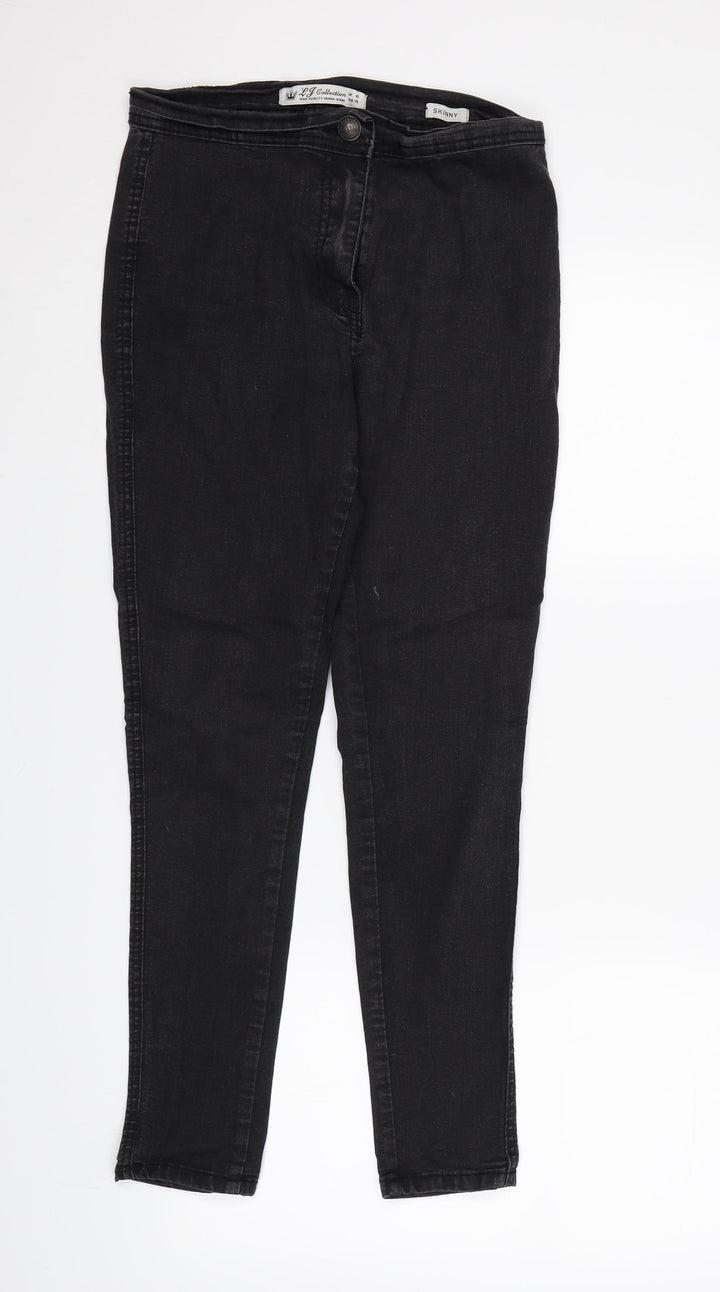JM Collection Womens Black  Denim Skinny Jeans Size 10 L26 in
