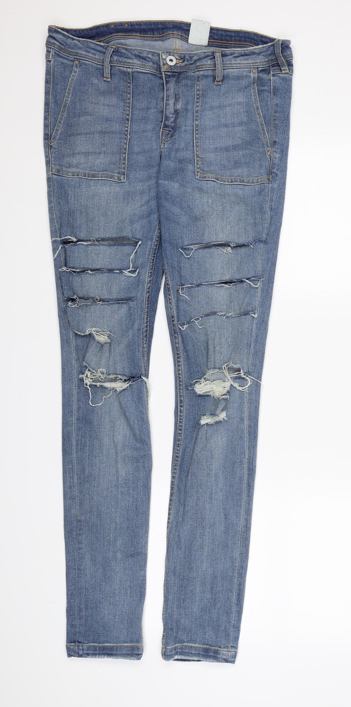 &DENIM Mens Blue Denim Jeans L32 in - Ripped Jeans