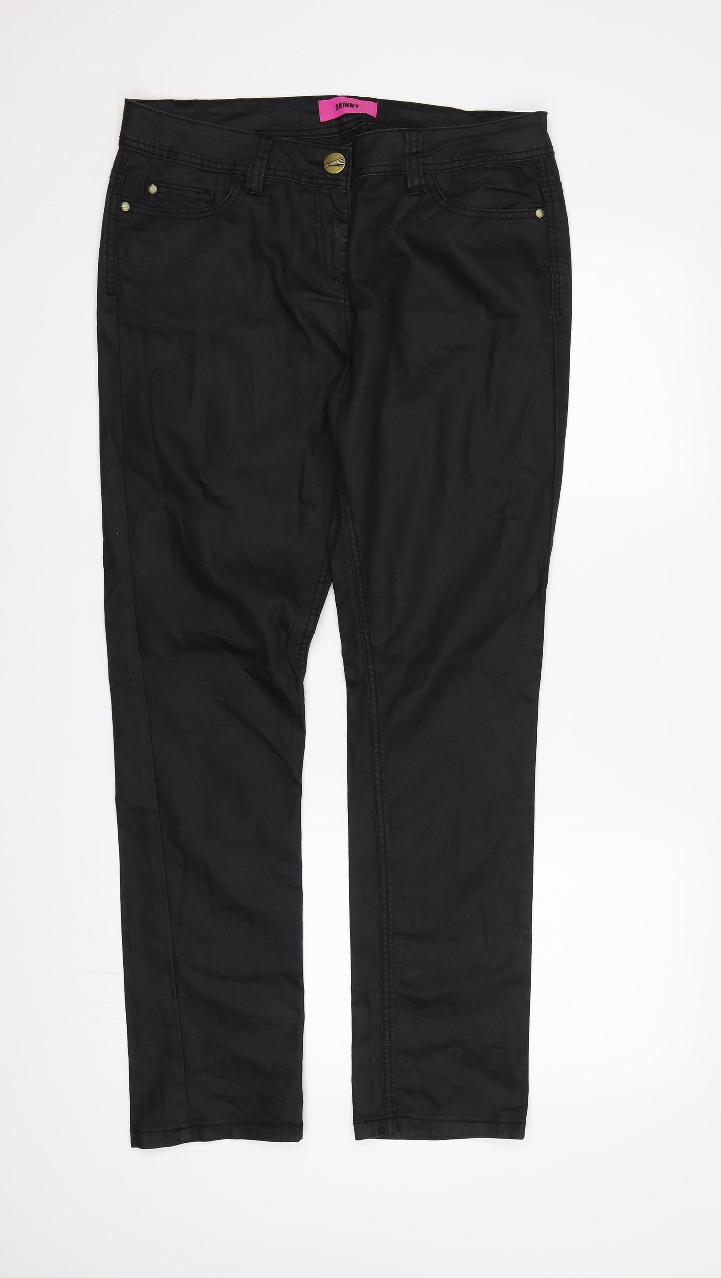 George Womens Black  Denim Skinny Jeans Size 14 L30 in