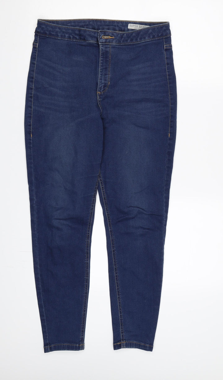 Preworn Womens Blue  Denim Skinny Jeans Size 12 L26 in - Super Skinny