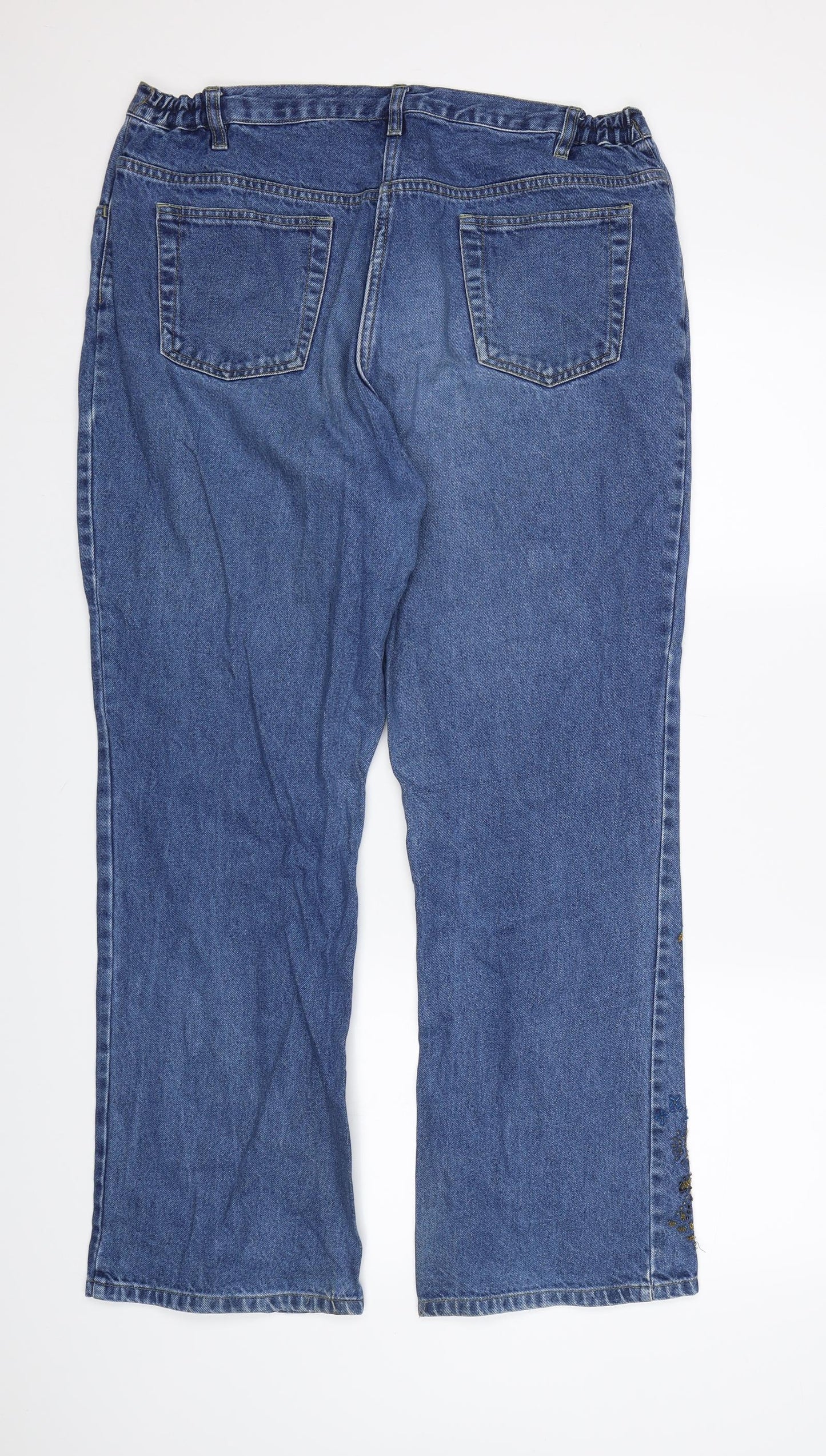 Preworn Womens Blue  Denim Straight Jeans Size 18 L29 in