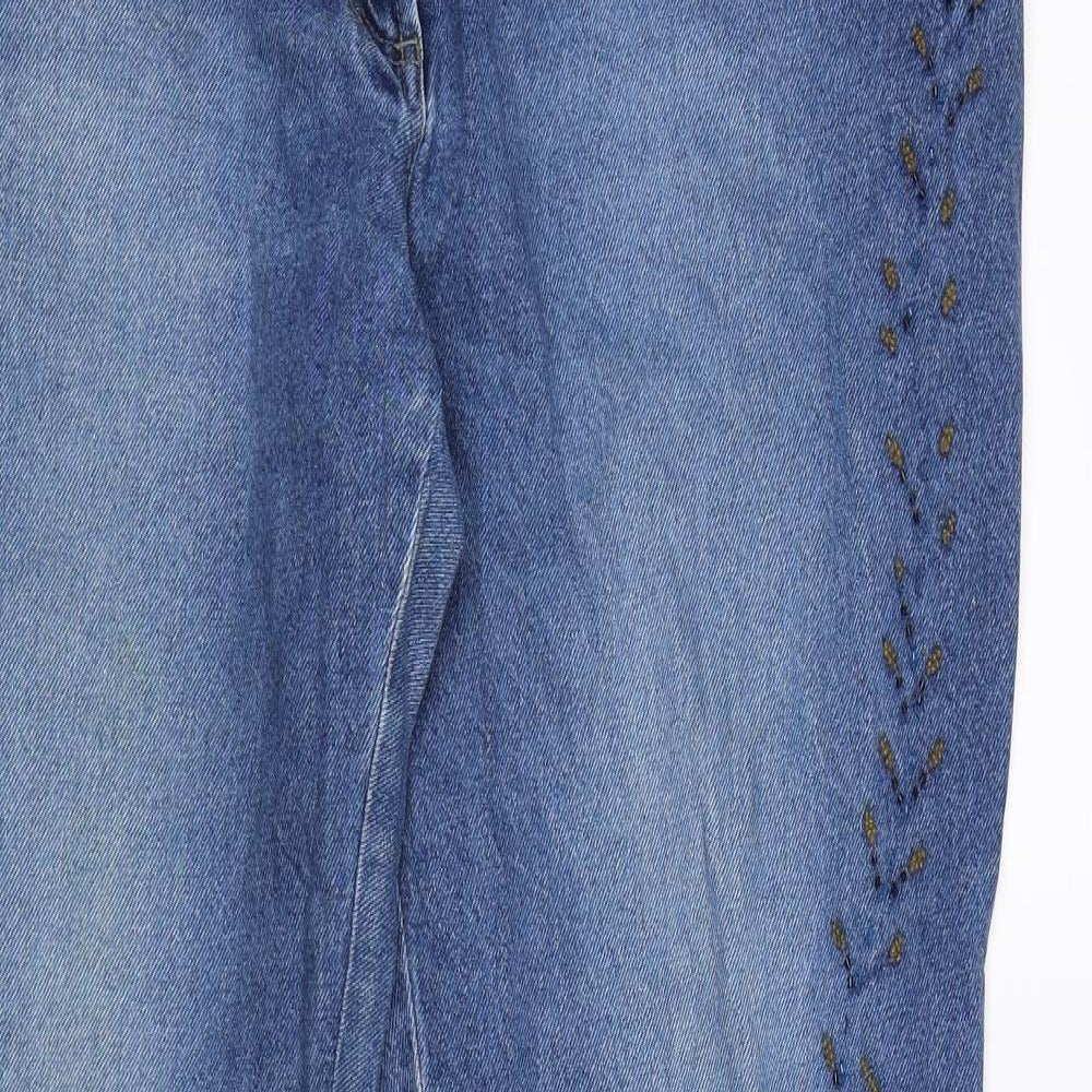 Preworn Womens Blue  Denim Straight Jeans Size 18 L29 in