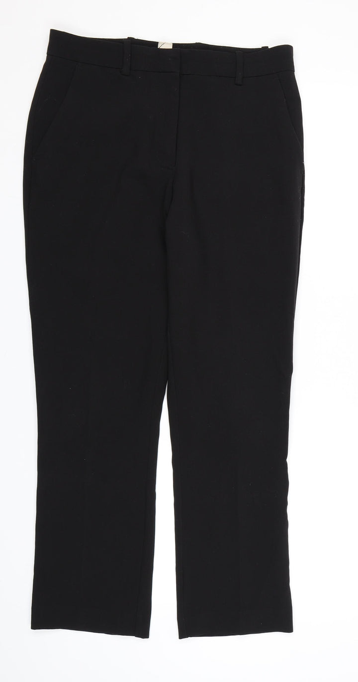 H&M Womens Black  Rayon Dress Pants Trousers Size 12 L27 in