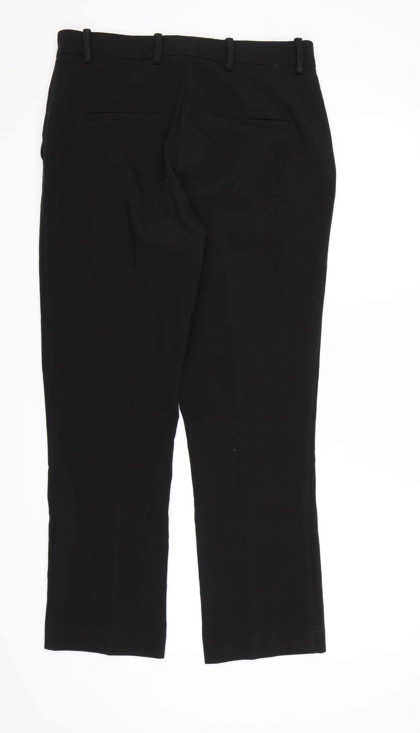 H&M Womens Black  Rayon Dress Pants Trousers Size 12 L27 in