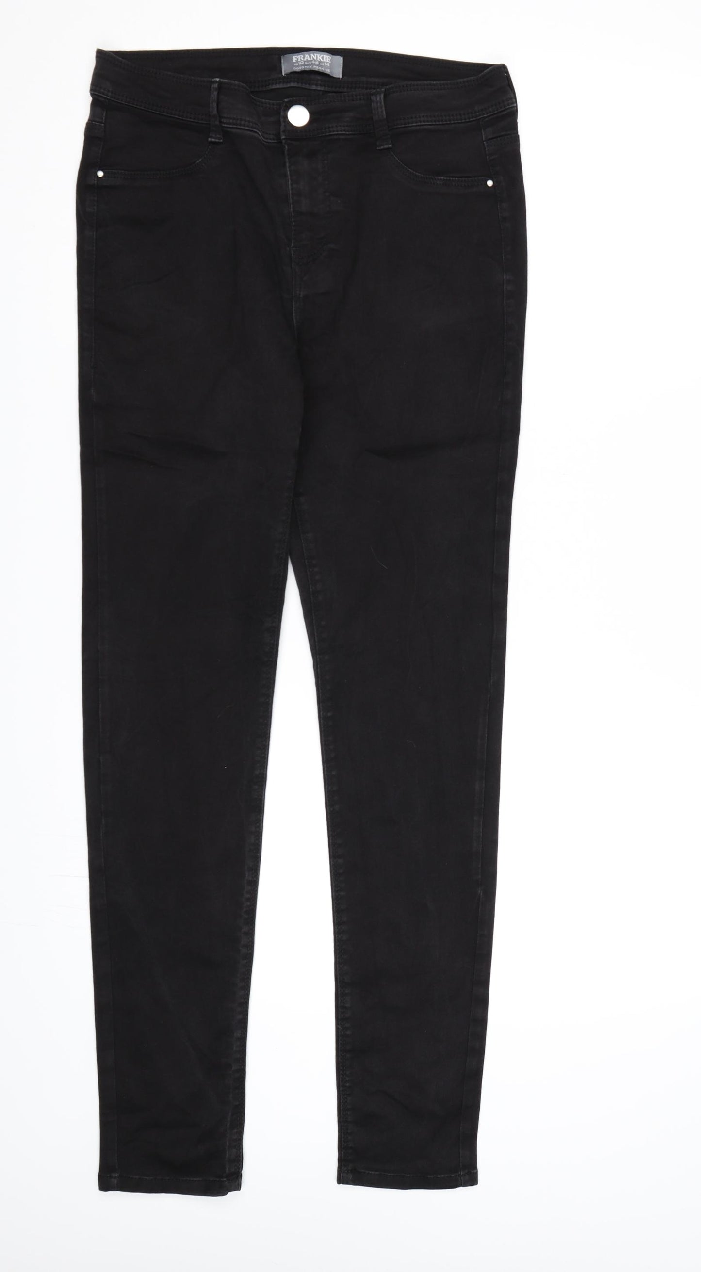Dorothy Perkins Womens Black  Denim Skinny Jeans Size 14 L30 in