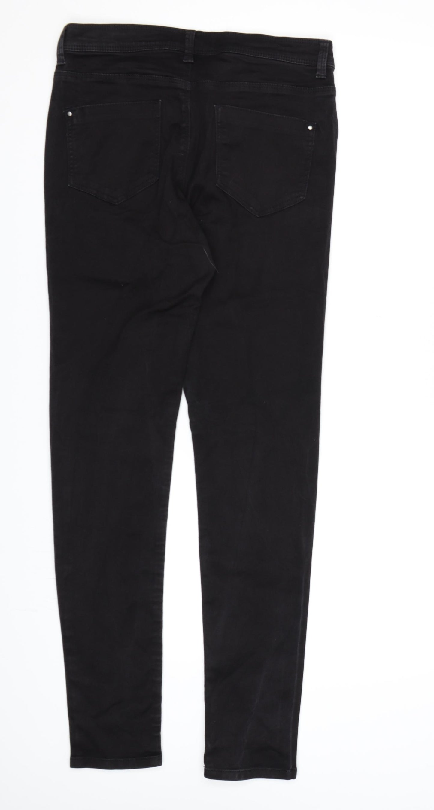 Dorothy Perkins Womens Black  Denim Skinny Jeans Size 14 L30 in