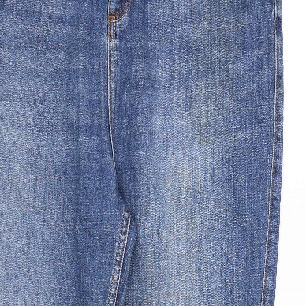 F&F Womens Black  Denim Straight Jeans Size 14 L24 in