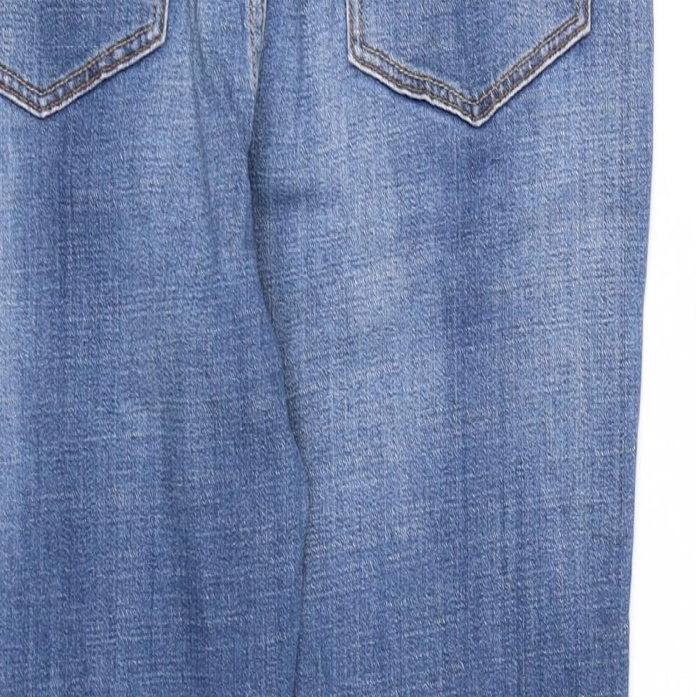 F&F Womens Black  Denim Straight Jeans Size 14 L24 in