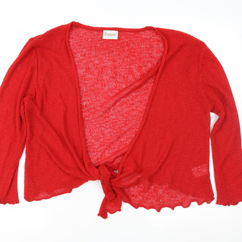 Roman Womens Red  Knit Cardigan Jumper Size L
