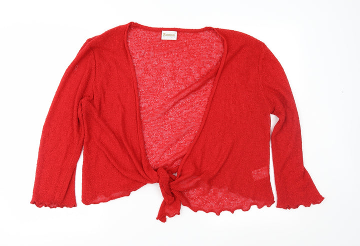 Roman Womens Red  Knit Cardigan Jumper Size L
