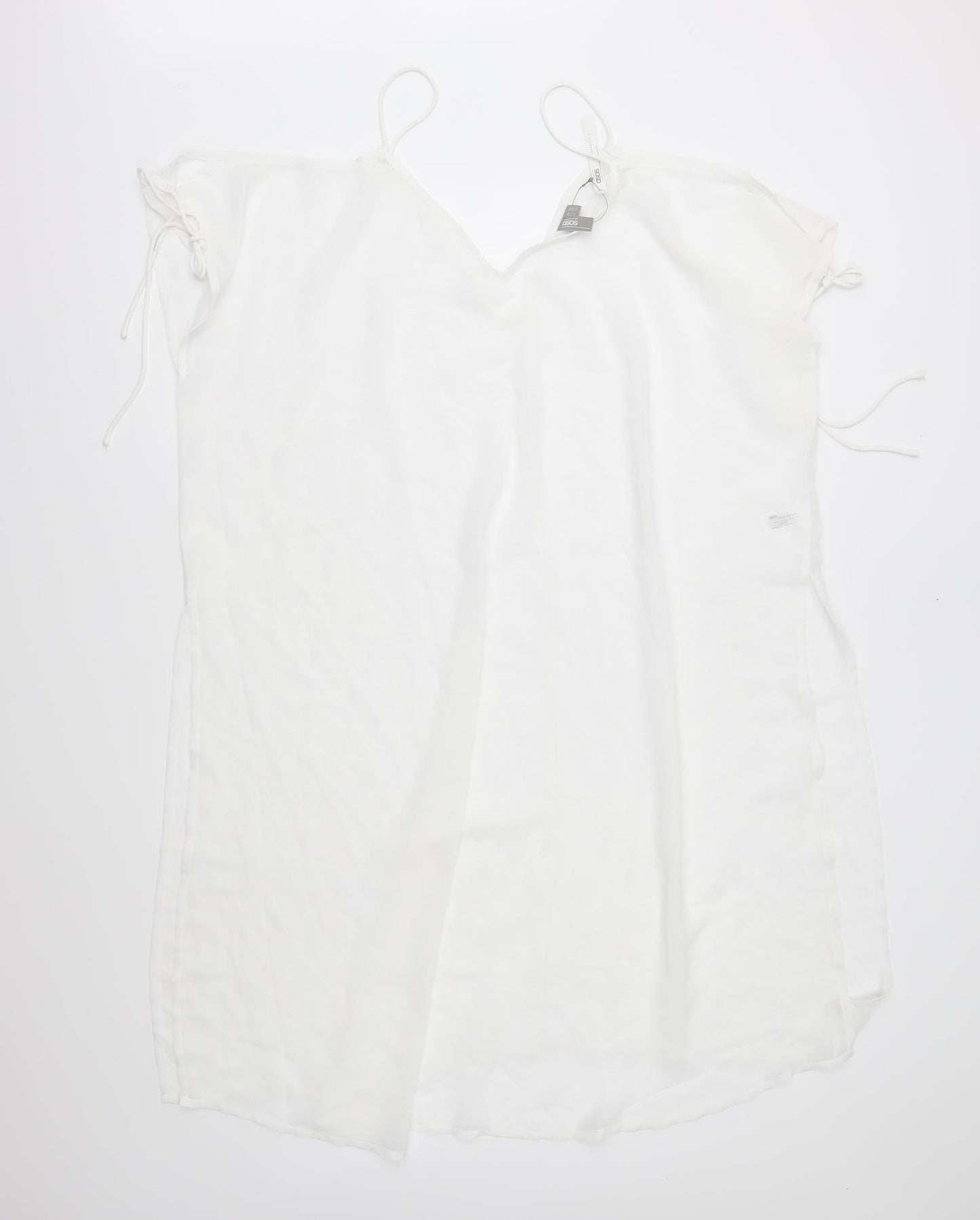 ASOS Womens White  Chiffon Tunic Blouse Size 10  - Swim