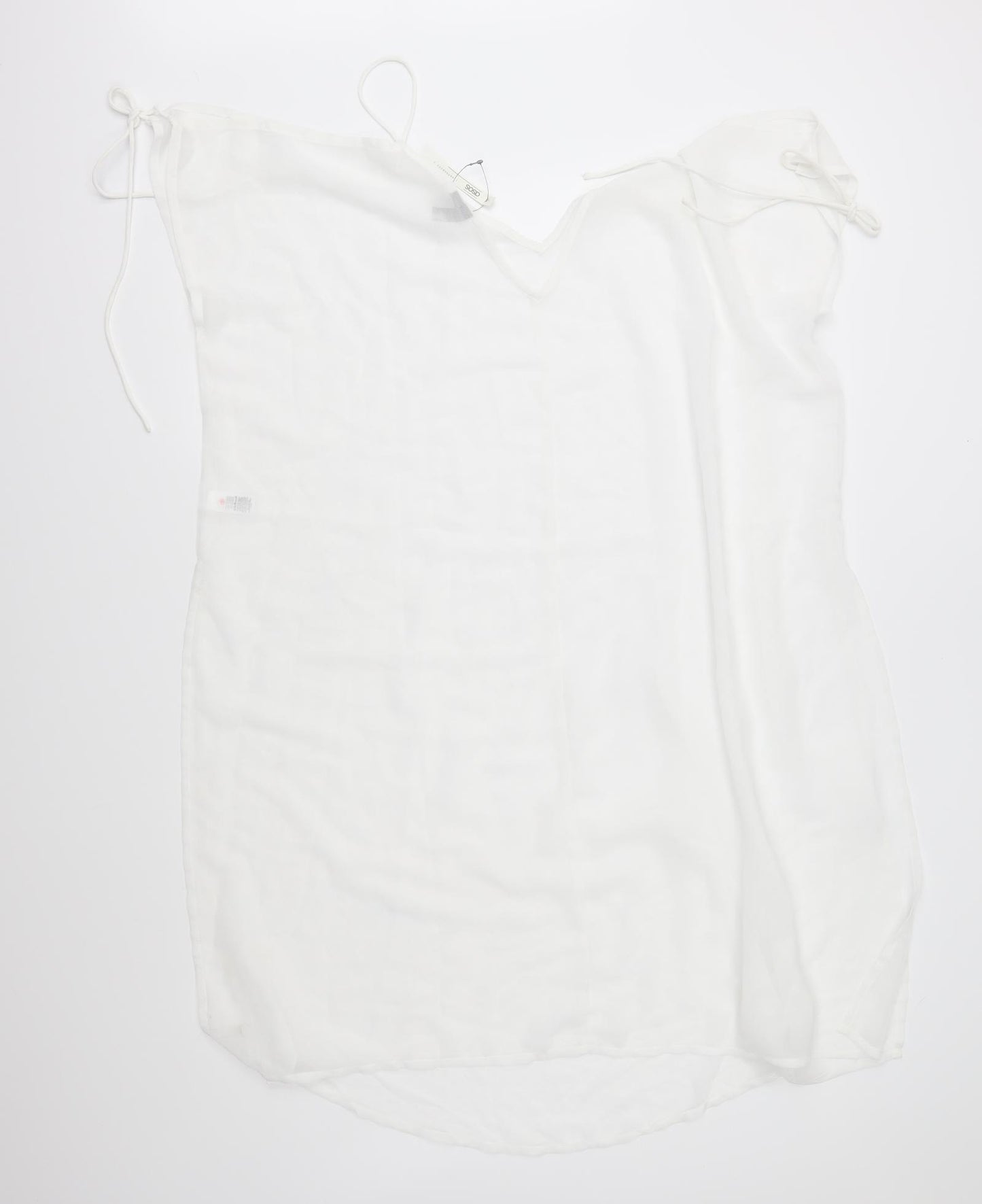 ASOS Womens White  Chiffon Tunic Blouse Size 10  - Swim