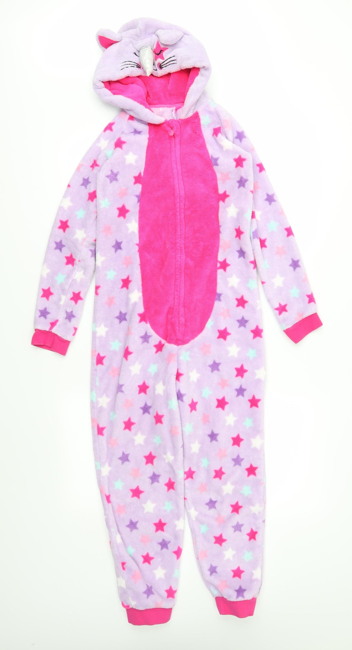 George Girls Purple Geometric   One Piece Size 10-11 Years