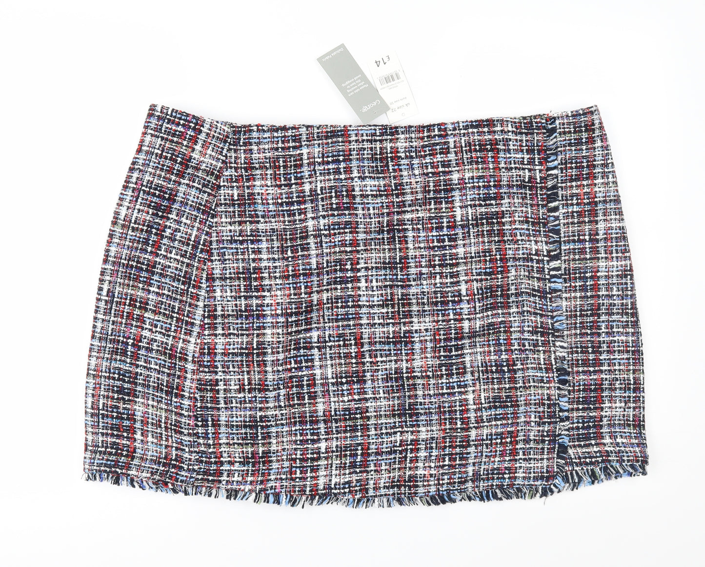 George Womens Blue Check  Straight & Pencil Skirt Size 22
