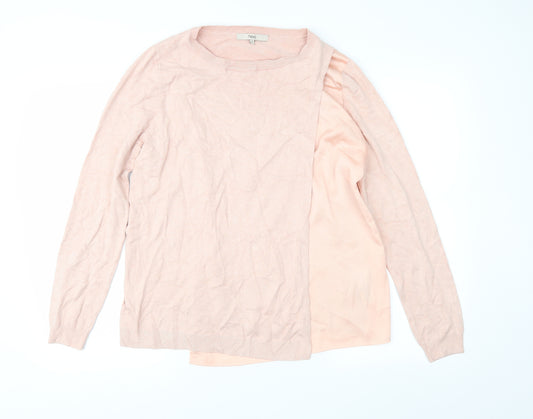 Front view of Next women’s pink knit jumper, size UK 12