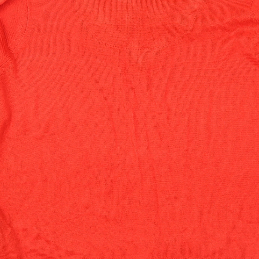 Marks and Spencer Womens Red Striped Knit Pullover Jumper Size 14