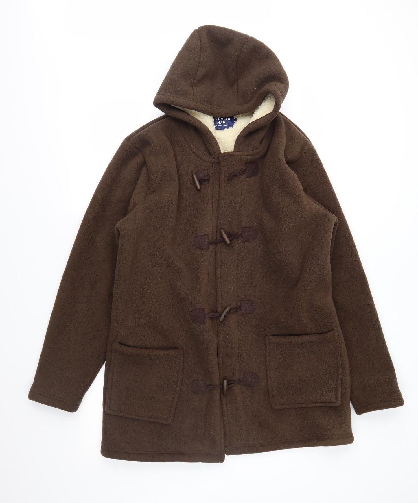 Premier Mens Brown  Fleece Parka Coat Size M