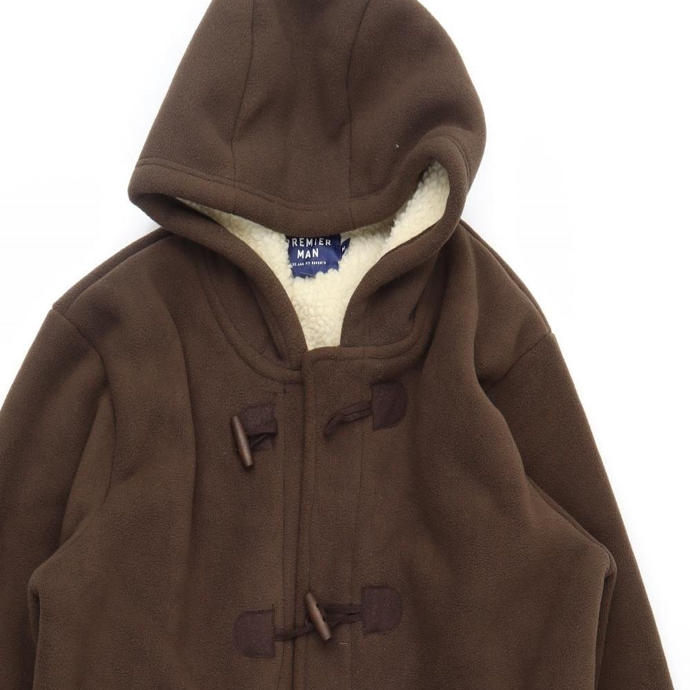 Premier Mens Brown  Fleece Parka Coat Size M