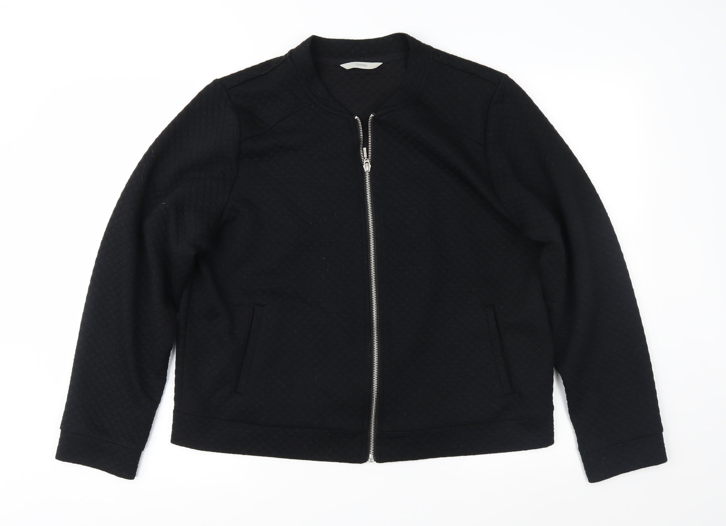 George Womens Black   Quilted Jacket Size 18