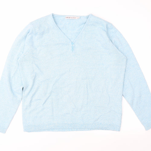 EWM Womens Blue  Knit Pullover Jumper Size L